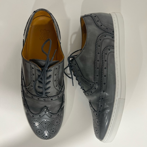 Mens Brogue Dress Sneaker - Premium Leather - Size 10 - Picture 7 of 9